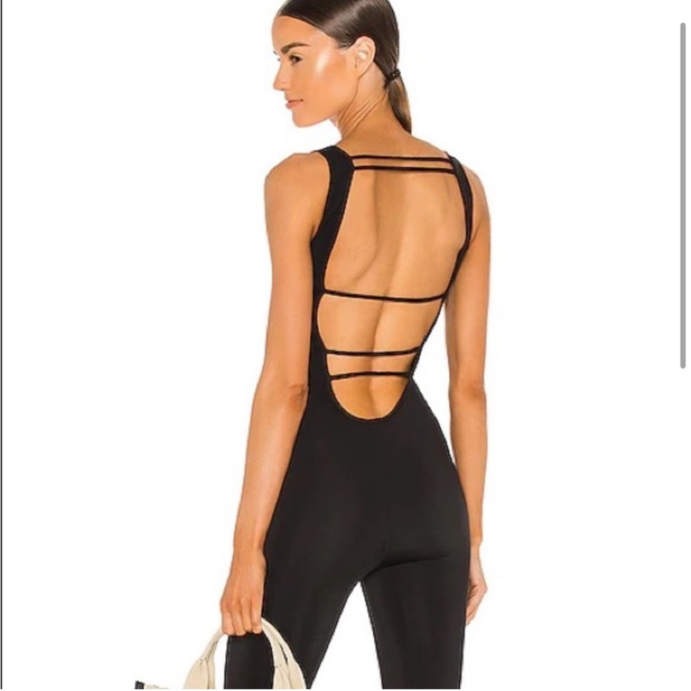 Navy blue sheen catsuit (not black as shown in first few ecomm photos)